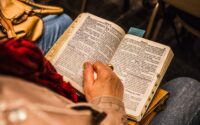 person holding opened book