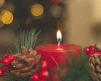 red lighted candle