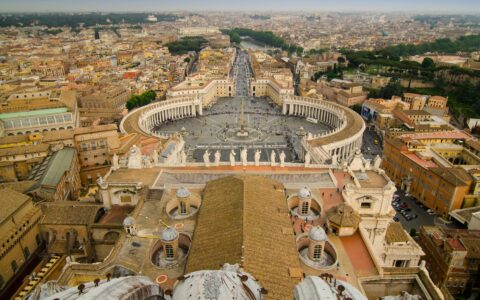 aerial view of vatican city