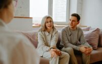 couple talking with therapist