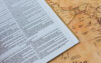 bible and vintage map of the indian ocean